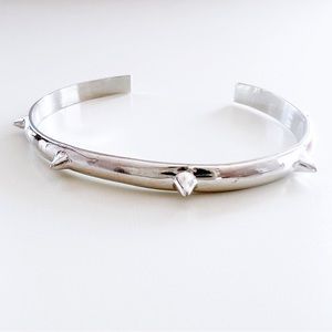 Alibi Jewelry Sterling Silver Cuff Bracelet, Delicate Spiked Layering Bracelet